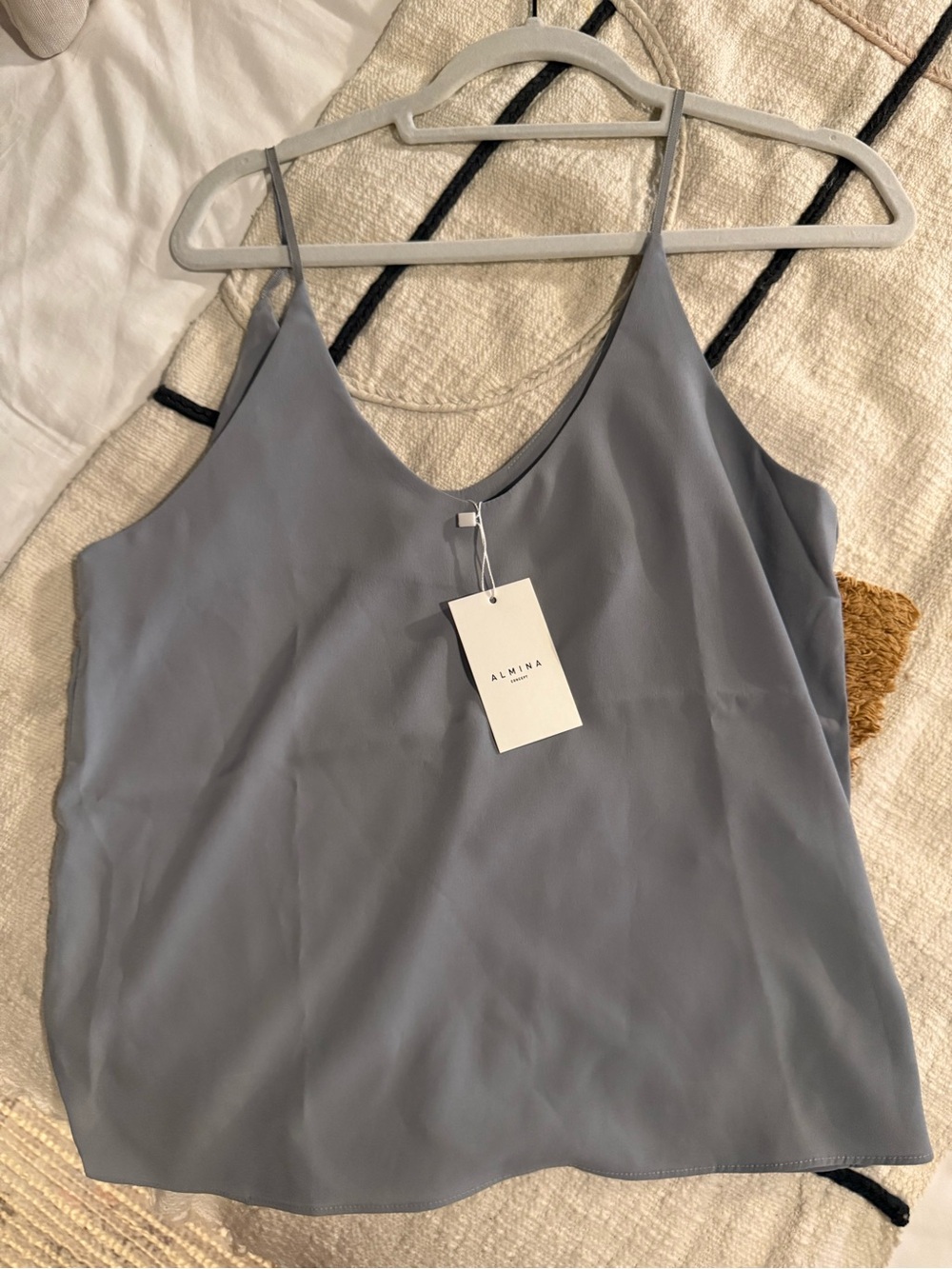 Almina Concept NWT Classic V Neck Cami - pale blue